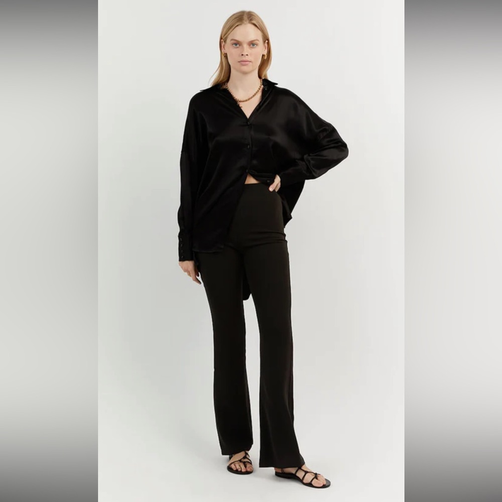 DISSH HICKS BLACK CREPE FLARE PANT NWT